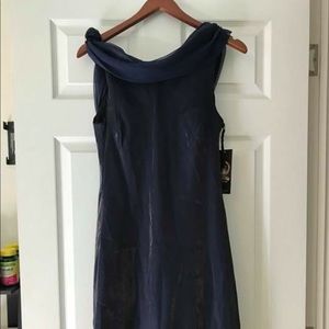 Long navy blue mother of the bride dress